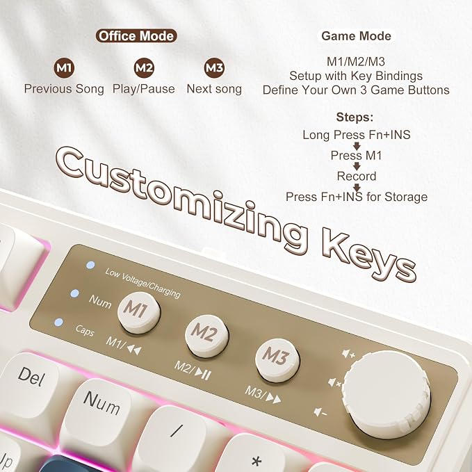 AULA S99 Gaming Keyboard, Wireless Green Creamy Computer Keyboards | Tri-Mode Bluetooth/2.4GHz/USB-C Membrane Keyboard with Number Pad,99Keys,RGB Backlit,Programmable,Creamy Silicone Structure