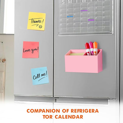 BEYGORM Magnetic Dry Erase Marker Holder for Whiteboard & Refrigerator | Non-slip Acrylic Pen Holder for Classroom, Fridge Magnet, Locker Organizer Accessories, Teacher & School Supplies(Pink)