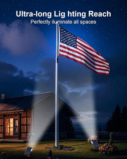 2 Pack Solar Spot Lights Outdoor Waterproof, 20 LEDs Bright Landscape Spotlights Dusk to Dawn, Cool White Adjustable Uplights for Yard Tree House Garden Wall Pathway, IP65