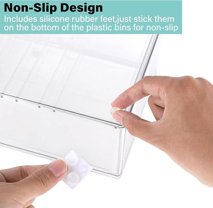 Prsildan Craft Art Supply Organizer Stackable Storage Drawer with 9 Drawers | Clear Acrylic, Tea Bag K Cup Organizer, for Kitchen Office Desk Vanity Makeup Organizer, 3 Pack