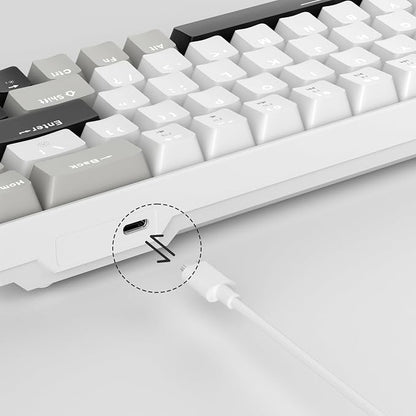 MageGee Portable 60% Mechanical Gaming Keyboard, MK-Box LED White Backlit Compact 68 Keys Mini Wired Office Keyboard with Red Switch for Windows Laptop PC Mac - Grey