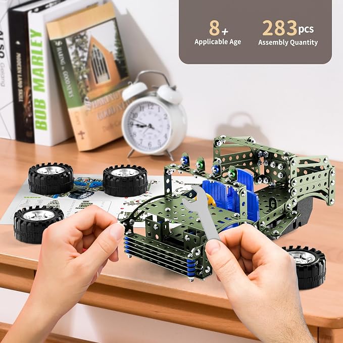 Building Toys Model Truck Set - STEM Building Projects Model Car Kit Toys for Kids Boys Ages 8-12 12-16, Assembly Science Model Car Kits Toys Gifts for Kids Girls Boys 8 9 10 11 12 Years Old and adult