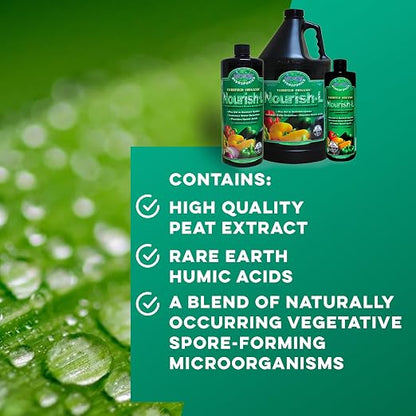 MICROBE LIFE HYDROPONICS Nourish-L Liquid Conditioner, Stimulator to Enhance Plant Nutrient Absorption for Fruits & Vegetables, Use with Any Feeding Systems Including Hydroponics or Soil, 16 Ounces