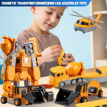 Magnetic Building Blocks STEM Transform Engineering Car Toys | Ages 3-8, Montessori Sensory Educational, Autism-Friendly, Creativity-Igniting