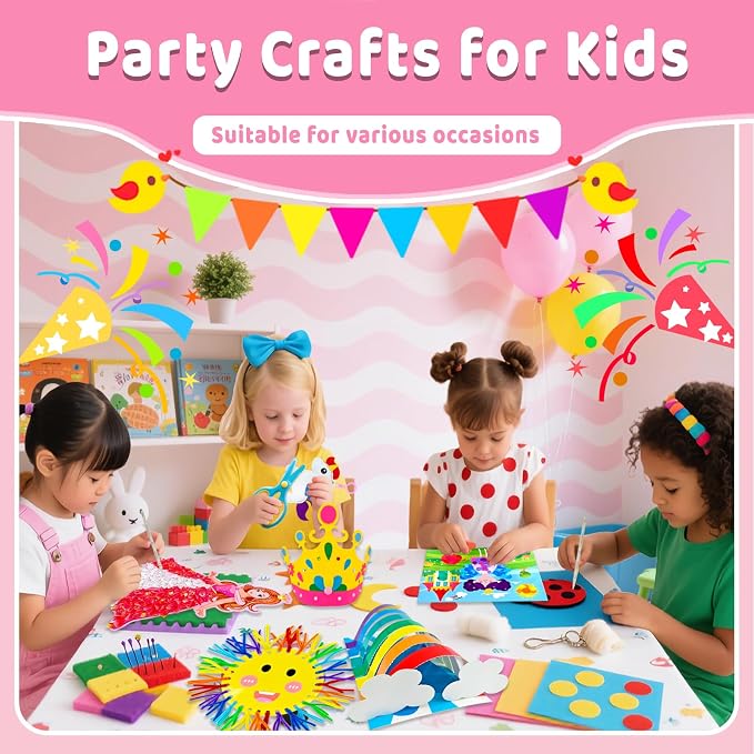 7july Unicorn Craft Box-12 Fun Arts and Crafts for Kids Ages 4-8,Educational Creative Toys, Art and Crafts Projects & Activities Kit with Supplies,Gift for Girls 3 4 5 6 7 8 Years Old