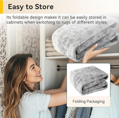 RELEANY Washable Area Rugs 2'x3' Non-Slip Modern Abstract Soft for Living Room Entryway Bedroom Kitchen, Print Pattern, Gray White Grey