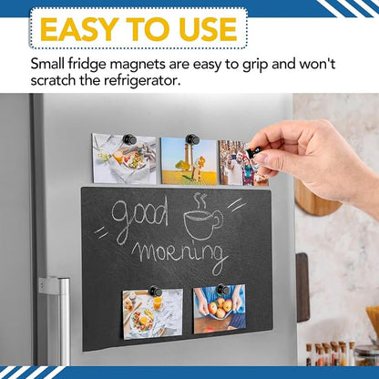 LOVIMAG Fridge Magnets 28Pcs, Magnet for Refrigerator Whiteboard, Black | Small Strong Neodymium Metal Cute Push Pin for Classroom, Kitchen, Accessories Decorative, Office, Calendar