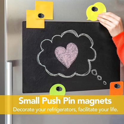 LOVIMAG Fridge Magnets 28Pcs, Magnet for Refrigerator Whiteboard, Black | Small Strong Neodymium Metal Cute Push Pin for Classroom, Kitchen, Accessories Decorative, Office, Calendar