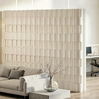 Modern Folding Room Divider for Space Separation, 5.2ft Tall Honeycomb Accordion Privacy Screen, Kraft Paper Portable Freestanding Partition Wall, No Drilling (Style-C, L78.7 x H94.5 Inch)