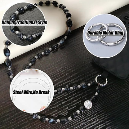 Phone Crossbody Strap, 2in1 Wrist Charm&Shoulder Lanyard,3Ways Usage free to Assembly and Disassembly Phone Strap with Tether Patches for Most Phones Bag Purse (M)