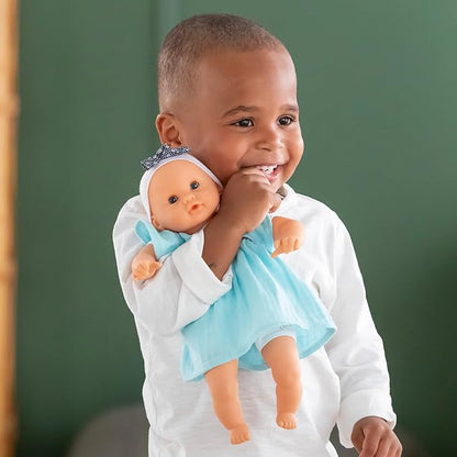 Corolle Bébé Calin Maud - 12" Soft Girl Baby Doll with Vanilla Scent, Blue Outfit & Sleeping Eyes for Girls Ages 18 Months+, Cute Reborn Realistic Baby Dolls for 2 Year Old Girls