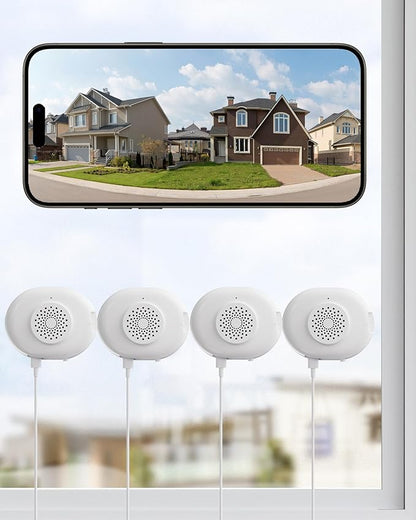 ZOSI 4 x C680 2K Window Security Camera with Full Color Night Vision, 3MP Indoor Plug-in WiFi Camera for Home Security, Human Vehicle Detection, 2.4/5GHz WiFi, 24/7 Recording, Easy & Quick Install