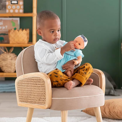 Corolle Bébé Calin Maud - 12" Soft Girl Baby Doll with Vanilla Scent, Blue Outfit & Sleeping Eyes for Girls Ages 18 Months+, Cute Reborn Realistic Baby Dolls for 2 Year Old Girls