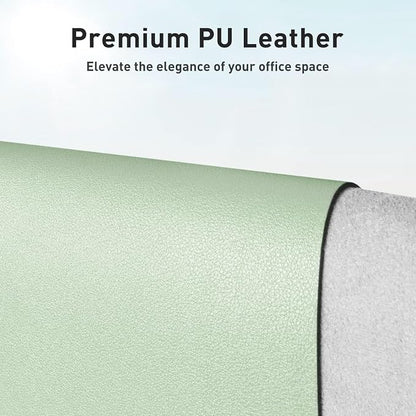 Aothia Large PU Leather Desk Pad Protector – Non-Slip Mouse Pad & Writing Mat for Office/Home, Waterproof, Easy to Clean (31.5" x 15.7", Aqua)