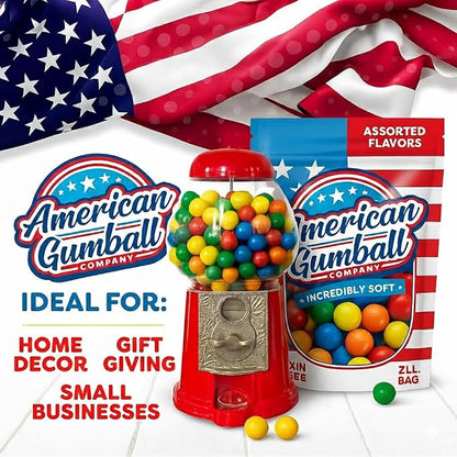 American Gumball Company Refill Gumballs 2 Pound Bag - .59 inch Small Gumballs for 1/2" Gumball Machine, Assorted Flavors