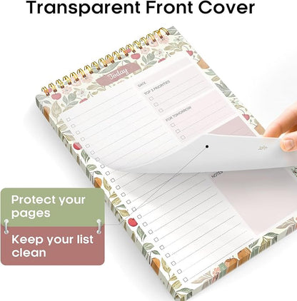 Taja To Do List Notepad, Undated Daily Planner for Work and Goal Setting | Cherry Orchard, 52 Sheets, 9.8" x 6.5" , for Office, Home and school, Daily Task Planning, Notes and Everyday Organization