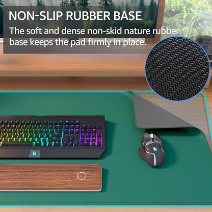 KTRIO Large Gaming Mouse Pad, Desk Mat, 31.5 x 15.7 in, Forest Green, XXL | Smooth Micro-Weave Surface, Artistic Pattern Design, Non-Slip Rubber Base, Durable Stitched Edges, Office & Home Use