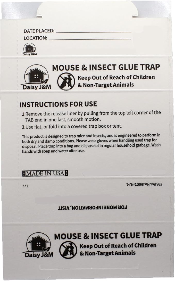 Daisy J&M E72 Glue Boards - 12 Count