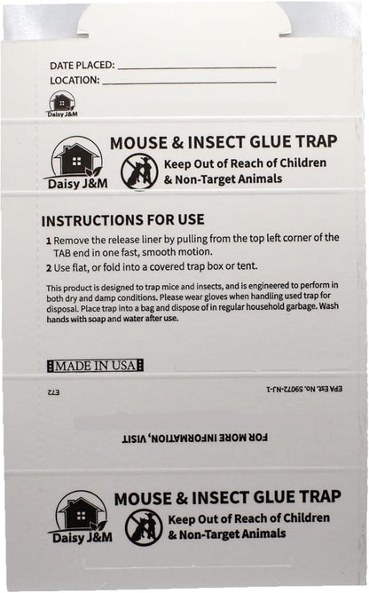 Daisy J&M E72 Glue Boards - 12 Count