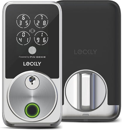 Lockly Secure Pro Smart Door Lock,Fingerprint Keyless Entry Door Lock,Apple Home Key Compatible,Auto Lock, App Remote Control,IP65 Waterproof,Easy Installation
