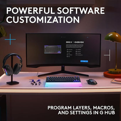 Logitech G512 X 75 TMR + Tactile Switch Mechanical Gaming Keyboard - Black | Hot-Swappable 9x TMR Rapid Trigger + Tactile Mechanical Switches, Gasket, PBT Keycaps, <8K, LIGHTSYNC RGB, for PC & Mac