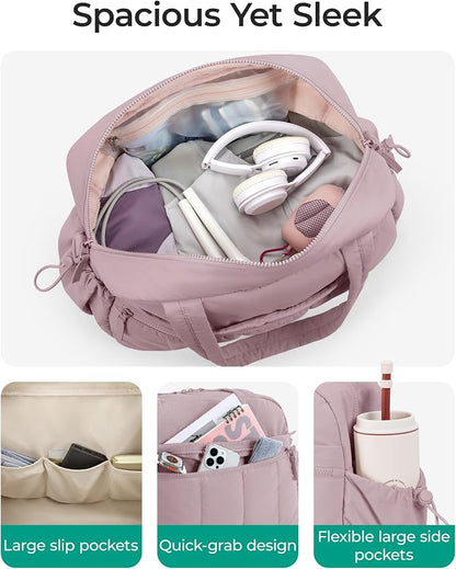 BAGSMART Duffle Bag for Travel, Gym Bag for Women, Weekender Carry on Bag | PVC Wet Pocket, Airline Approved Personal Carry-on Size, Fits Under-seat, One Bag for Gym, Travel, Hospital, Overnight