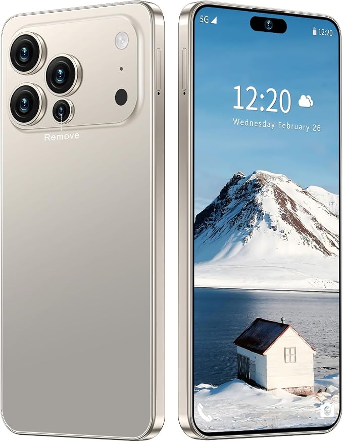 17 PMAX Unlocked Cell Phone,16GB+512GB Smartphone,6.99" HD Screen Android 15 5G Phones,Battery 7000mAh Android The Phone,Fingerprint Button Unlock/GPS/Face ID/Dual SIM/5G (Gray)