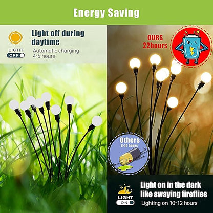 Flumy Solar Garden Lights Outdoor - 6 Pack 48 LED Firefly Lights Waterproof, Garden Decorations for Yard Patio Pathway Lawn Outside, Unique Gifts for Grandma Women, Solar Decor Warm White