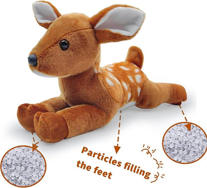 Deer Stuffed Animal for Kids,12 inch Realistic Animal Plush Toy Lying Down Posture Animals,Plush for Boys Girls Adult Birthday Hug Teaching(L-Deer)