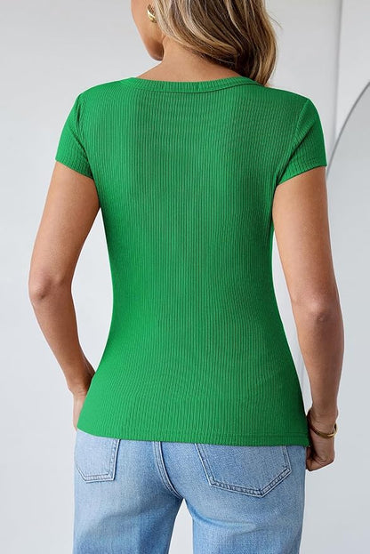 Pink Queen Sexy Tops for Women Cutout Keyhole Neck Cap Sleeve Shirts Casual Summer Clothes 2026 Fashion