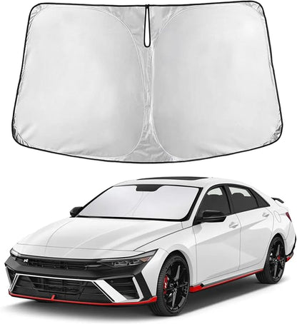 EcoNour Windshield Sunshade Compatible for Hyundai Elantra 2021-2024 2025 2026, Sun Visor for Front Windshield & Window Sun Shade Cover, UV Heat Blocker & Protector, Car Accessories