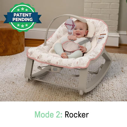 Ingenuity Keep Cozy 3-in-1 Grow with Me Vibrating Baby Bouncer, Seat & Infant to Toddler Rocker, Vibrations & Toy Bar, 0-30 Months Up to 40 lbs (Skye)