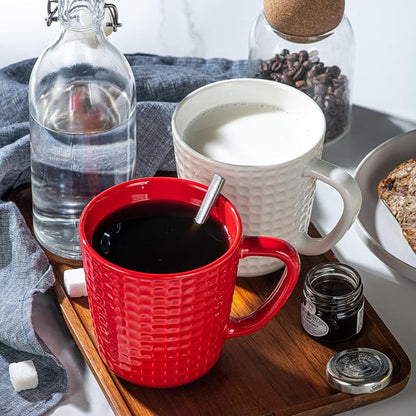 Large Coffee Mug, 20 oz Ceramic Coffee Cups with Handle, Red | Red Coffee Mug for Office & Home, Latte Cocoa, Microwave & Dishwasher Safe, Lead-Free, Wedding & Housewarming Gift