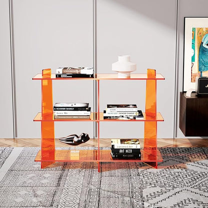 Acrylic Console Table, Entryway Table, Acrylic Bookshelf, 39.4'' x 11.8'' x 31.5'', Clear