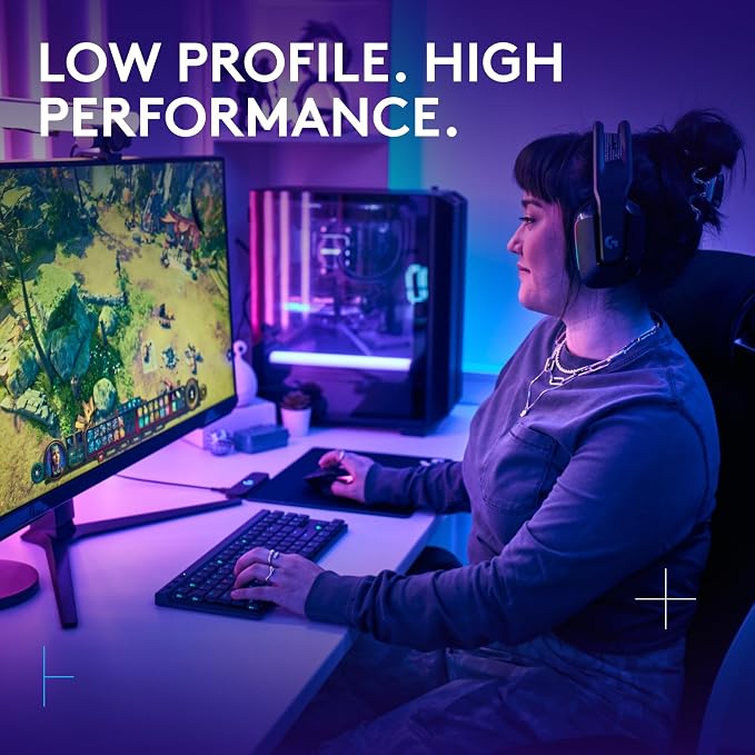 Logitech G515 Lightspeed TKL Wireless Gaming Keyboard (Linear) - Black | LIGHTSPEED wireless, LIGHTSYNC RGB, thin tenkeyless design, double-shot PBT keycaps, mechanical switches