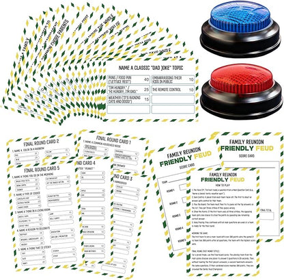 Family Friendly Feud Card Game with 2 Answer Buzzers,Family Game Night Funny Trivia Quiz for Holiday Gathering Party Office Class Groups Team Building
