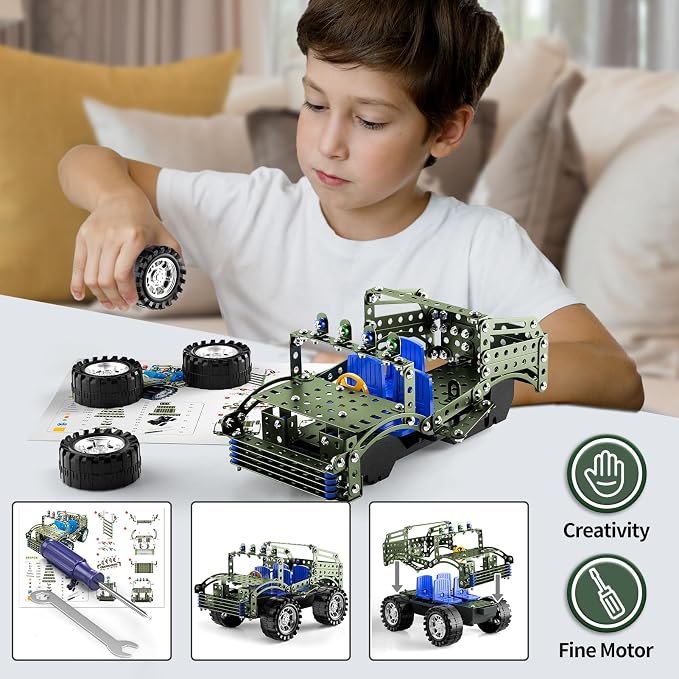 Building Toys Model Truck Set - STEM Building Projects Model Car Kit Toys for Kids Boys Ages 8-12 12-16, Assembly Science Model Car Kits Toys Gifts for Kids Girls Boys 8 9 10 11 12 Years Old and adult