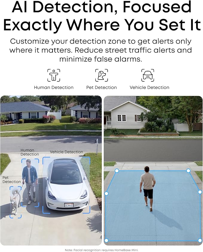 eufy Security eufyCam C37, Security Cameras Wireless Outdoor, 360° Pan & Tilt AI Tracking, 2K Solar Camera, Human/Pet/Vehicle Detection, Flexible Solar Panel, Color Night Vision, No Subscription