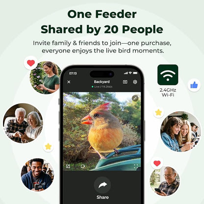 Kiwibit Smart Bird Feeder with 4K AI Camera Solar Powered | AI Identification Bird Species 10,000+, 4K Video Live Stream, 8MP Photos, Real-Time Bird Alert, Backyard Birdwatching Gift