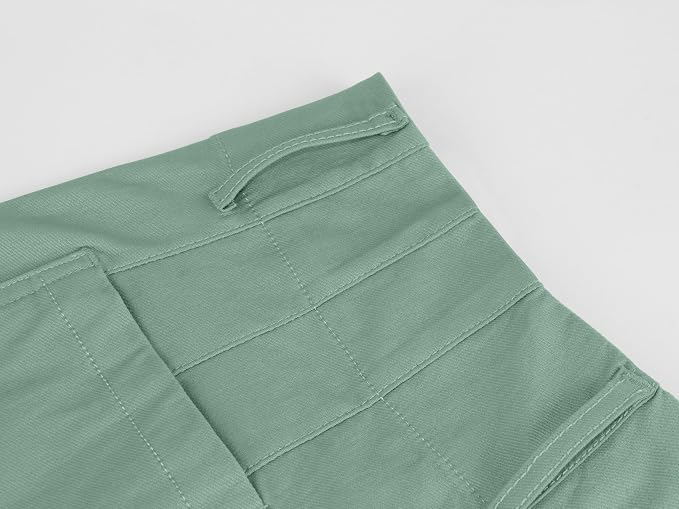 miduo Womens High Waisted Cropped Wide Leg Stretchy Straight Pants Trousers with Pockets