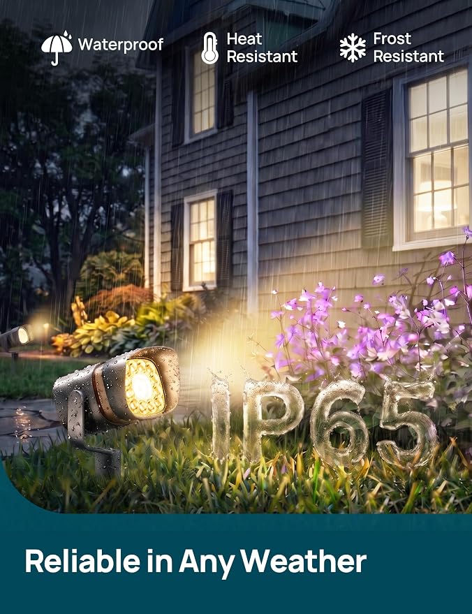 Linkind Smart Low Voltage Landscape Lights 12–24V, Dual Ring, RGBW, 4 Pack | SL6LV, Required Transformer & Wire, Metal Housing, 8W, 800LM, IP65 Waterproof, Outdoor Spot Lights for Yard, Garden, Tree