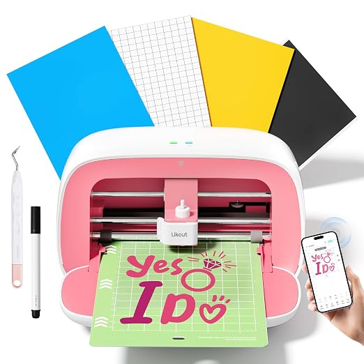 Likcut Portable Vinyl Cutter Machine for DIY Crafts, Compact Cutting Machine for Stickers