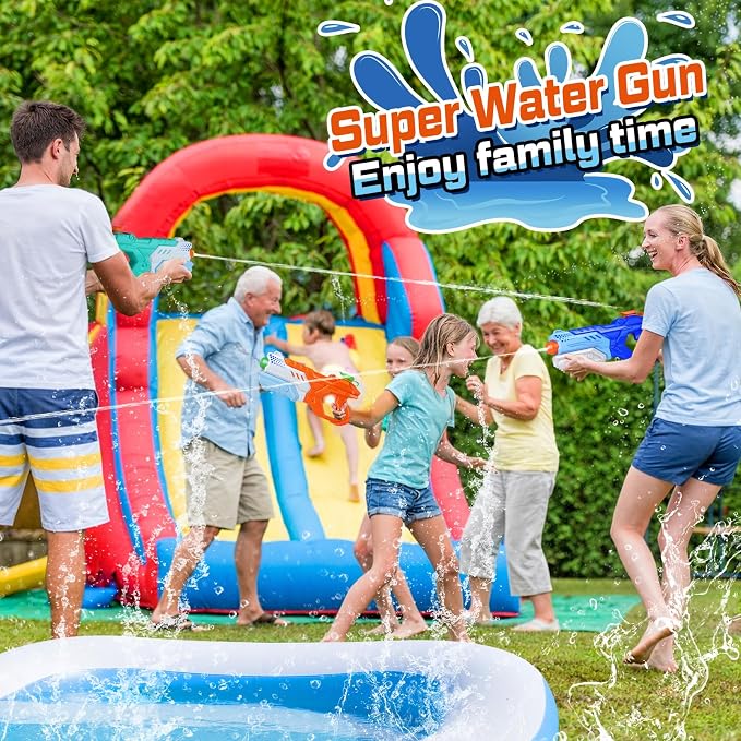 Quanquer Water Guns for Kids Adults - 3 Pack Super Squirt Water Toy Gun 600CC High Capacity Long Shooting Range Soaker Blaster for Swimming Pool Beach Outdoor Fighting Party
