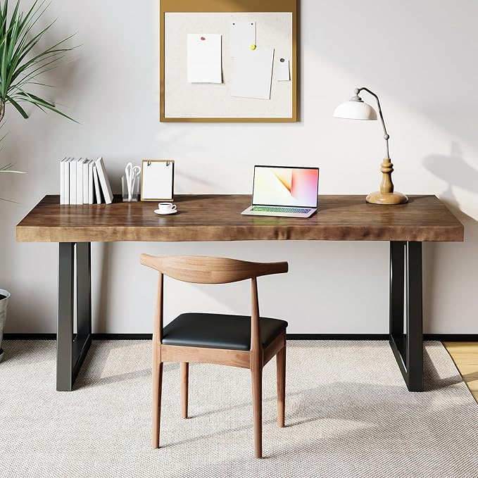 Desk / 55 inches,Solid Wood Desk Classical Style Home Office Desks/New Chinese Style Computer Table/Wooden Desk/Brown Desk