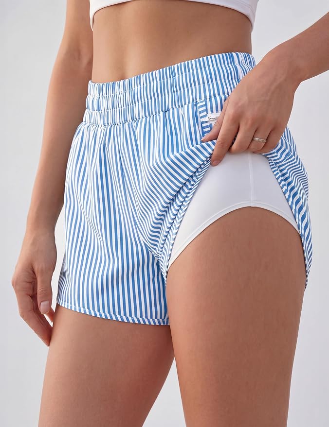 Blooming Jelly Women's Quick-Dry Running Shorts Workout Sport Layer Active Shorts with Pockets 1.75"