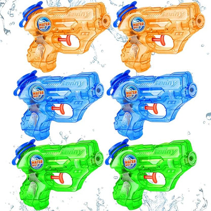 6 Pack Mini Water Gun for Kids Toddler: Water Guns Soaker Squirts Blasters with Trigger for Boys Girls Summer Outdoor Swimming Pool Water Fighting Toys