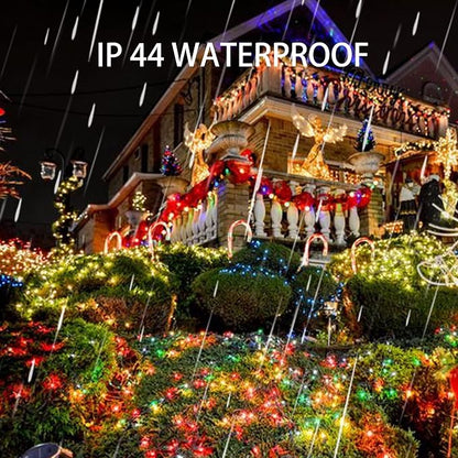 Dazzle Bright 4 Pack Solar String Lights Outdoor, Total 160FT 480LED Solar Powered Waterproof Fairy Lights 8 Modes, Silver Wire Lights for Christmas Patio Party Tree Yard Decoration (Multi Color)