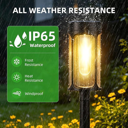 Solar Lights Outdoor, 12 Pack Waterproof IP65 Auto On/Off Solar Pathway Lights 3000K for Garden, Landscape, Path, Yard, Patio, Driveway,Walkway Decor, Landscape Lighting