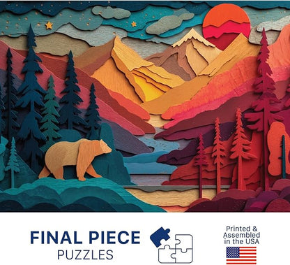 Bear Country (#8) – 1000 Piece Jigsaw Puzzle for Adults | Premium European Blue Board | Satin Low-Glare Finish | Ribbon Cut | Bonus Poster | Display-Worthy Box | Printed in USA | Final Piece Puzzles
