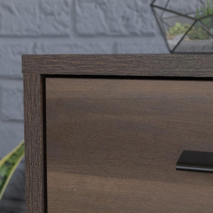 Sauder North Avenue Pedestal Home Office Desk, L: 41.97" x W: 18.50" x H: 28.15", Smoked Oak Finish